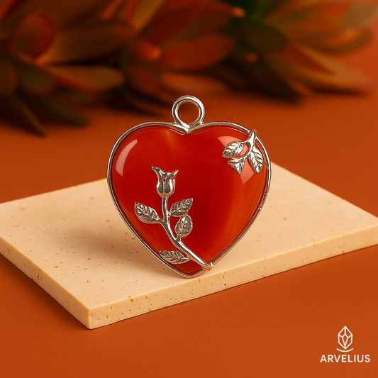Carnelian Heart Shaped Attract Pendant