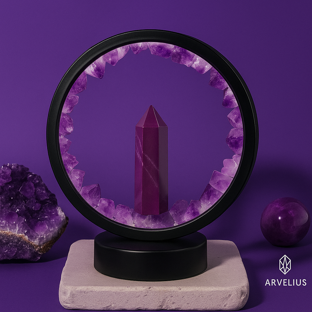 I Am At Peace - Spiritual Protection Amethyst Lamp