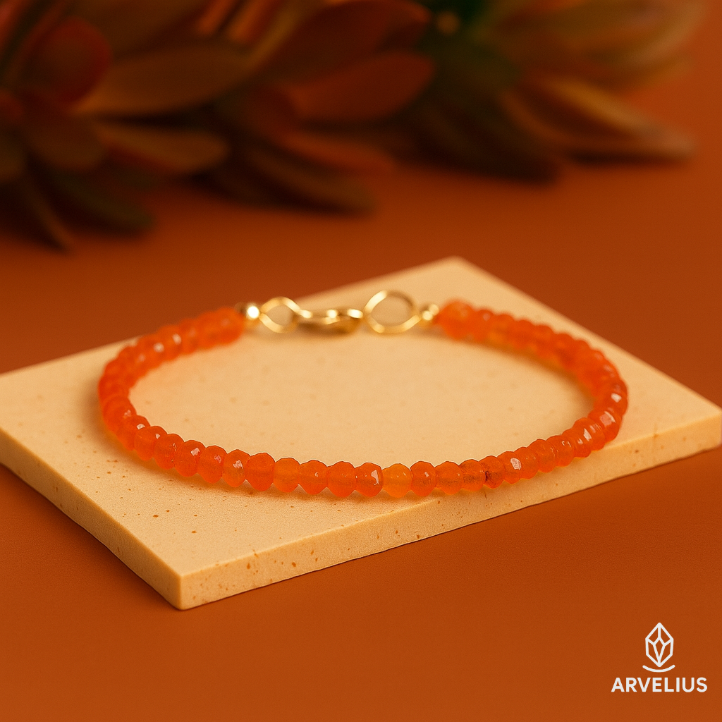 🧡 Orange Chalcedony Bracelet – The Glow of Attraction