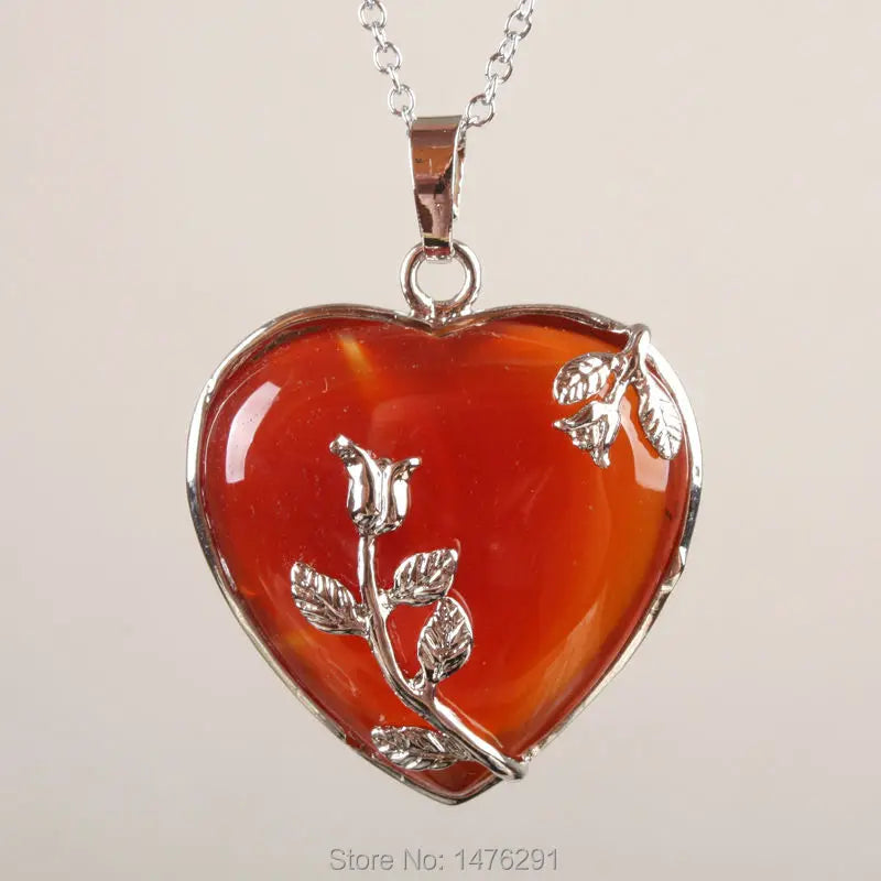 Carnelian Heart Shaped Attract Pendant