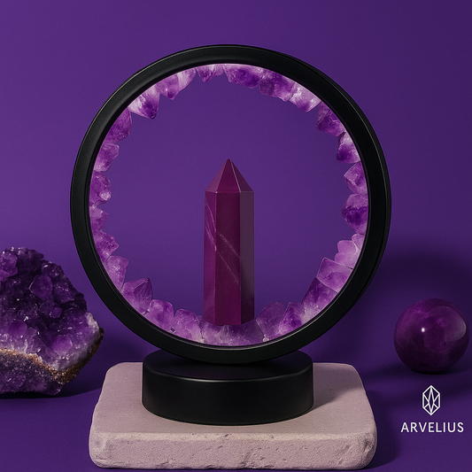 I Am At Peace - Spiritual Protection Amethyst Lamp