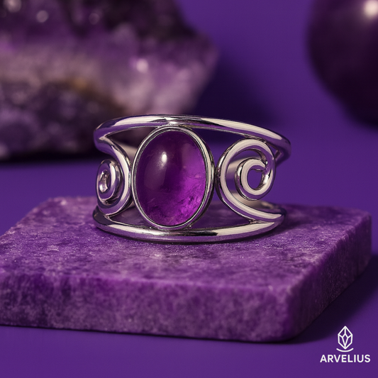 💜 Amethyst Ring – Eternal Elegance & Inner Harmony