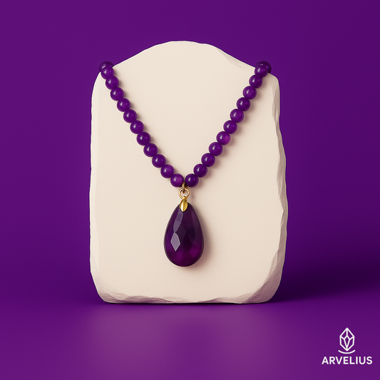 💜 Amethyst Water-Drop Necklace – Calm, Clarity & Attraction